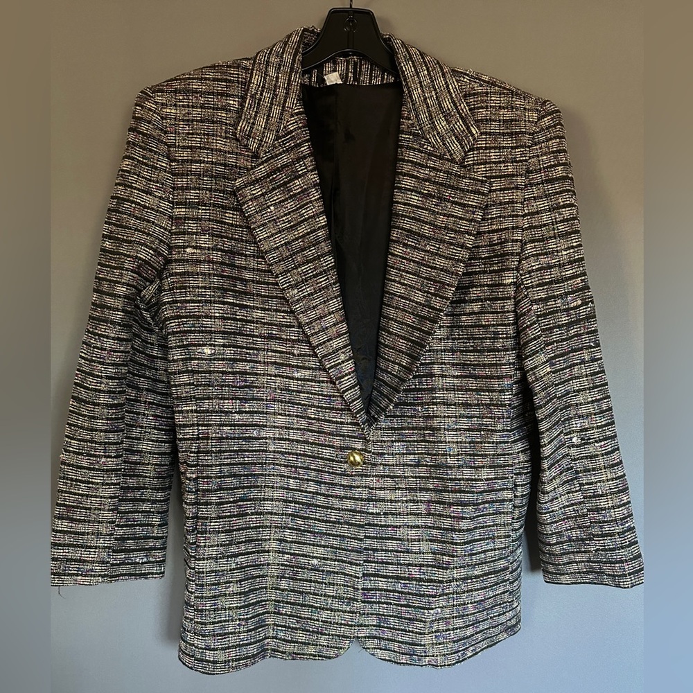 Women's Vintage 80’s / 90’s Colorful Metallic Tweed Jacket Blazer